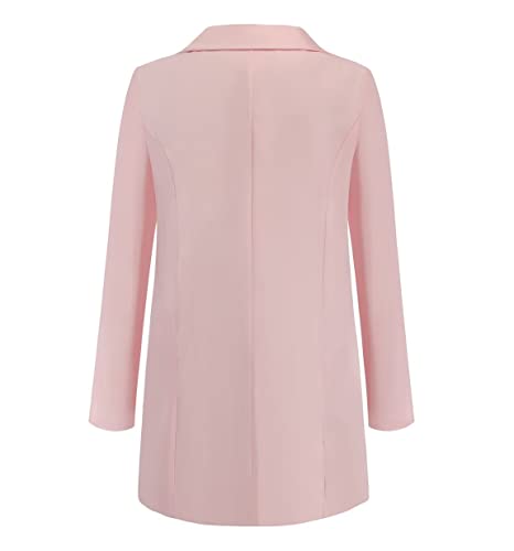 SAROULU Womens Casual Open Front Long Sleeve Blazer Solid Work Office Jackets with Pockets4