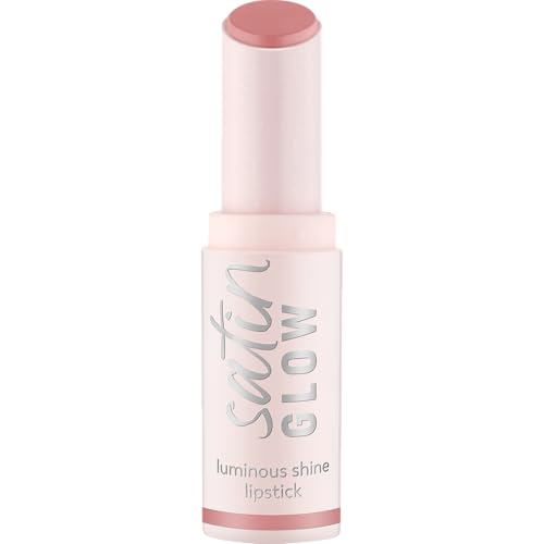 essence barra de labios satinada GLOW con brillo luminoso, luminoso, color intenso (3.5g)