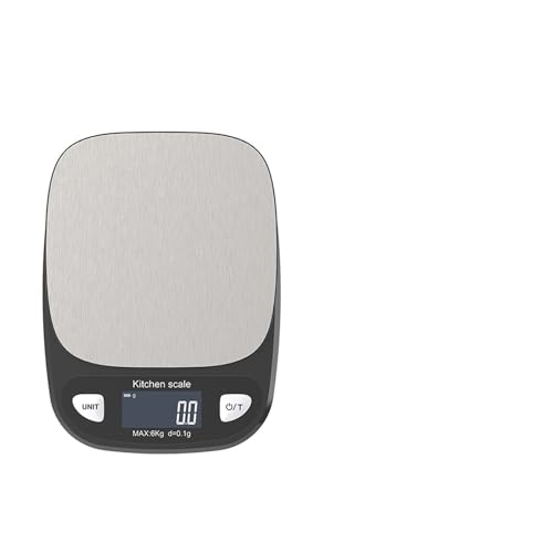 Báscula digital, Báscula de cocina digital resistente al agua, balanza electrónica for el hogar, for joyería, alimentos y repostería.(Black 6kg 0.1g)
