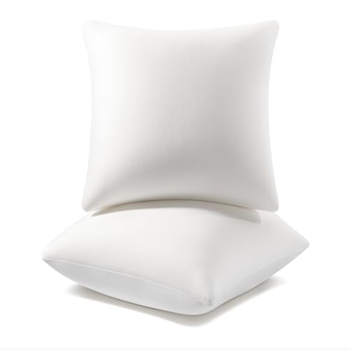 Image of AM AEROMAX 18 x18 Pillow Insert (Pack of 2) Memory Foam Throw Pillow Insert Sham Square for Decorative Cushion Bed Couch Sofa Without Deform After Longtime Use