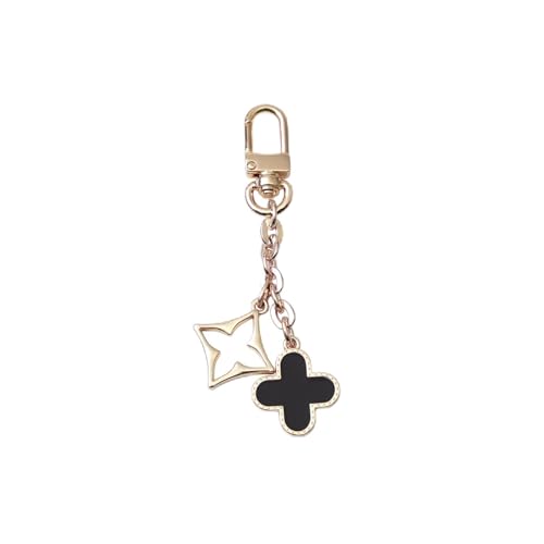Xyzoliscase Keychain Luxury Flower Bag Charms Purse: Key Chains Women Cute - Car keyrings leather handbags - Fashion enthusiasts (Black)