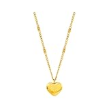 Collar para hombre para mujer, collar con colgante de corazón de titanio chapado en oro para mujer, moderno, simple, ligero, joyería de lujo, gargantilla de regalo