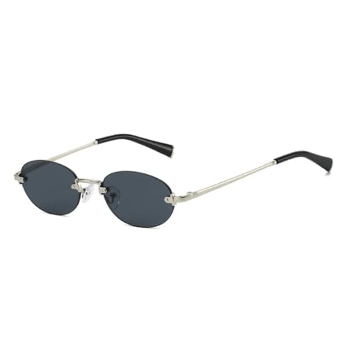Lunettes de soleil ovales sans monture verres transparents femme
