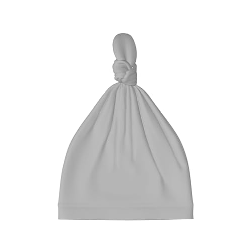 Newborn Baby Hat, Festive Silver Color Print Soft Top Knot Beanie Cap, Cute Baby Headwear for 0-6 Months