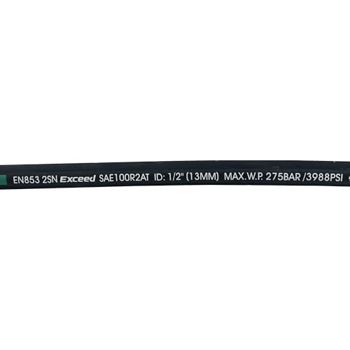Image of Haichy 15611-08-08-RW Hydraulic Hose Swivel Assembly 1 /2 inch Hydraulic Hose with Male NPT X Male NPT, 72 inch Long (3988 psi)