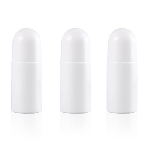 Homiladi 3 botellas de rodillo recargables de 50 ml | Botellas reutilizables | Contenedor de bola rodante | Recipientes desodorantes DIY para perfumes, aceites esenciales, protector solar