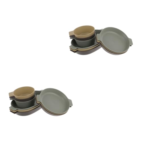 VANZACK 2 Sets Outdoor Plates Camping Dinnerware Set Snack Bowls Reusable Containers Plastic Bowl Kit for Outdoor Tableware