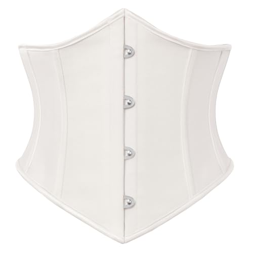 Scarlet Darkness Women Corset Belt Wide Waist Lace Up Pirate Accessories Belt White Size 12