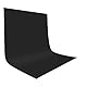 UTEBIT Fotostudio Hintergrund Schwarz, 1.5mx2m Faltbare Photography Backdrops Polyester Faltenfrei Fotoshooting Background Tuch Fotohintergrund Muslin für Fotografie,Video (Kühl Bügeln)