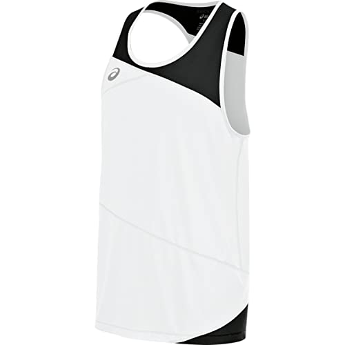 ASICS Men's Gunlap Singlet, White/Black, X-Large