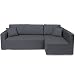 SAFETYONSHOP Sofa Überwürfe 2er Set 3 Sitzer + 3 Sitzer, Elastisch Stretch Sofabezug L Form mit 2 Stück Kissenbezug waschbar Sofa Schutz Sofa Überzug Couch Bezug Sofa Abdeckung (Dunkelgrau)