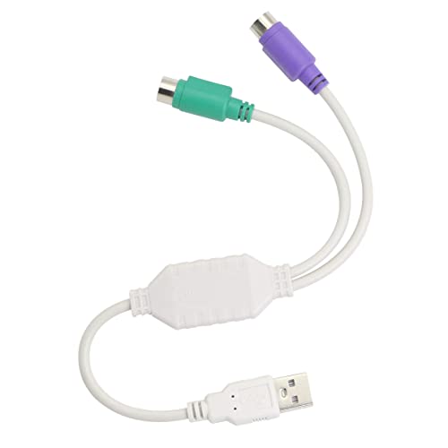 Image of GELRHONR PS /2 to USB Cable - Active USB to Dual PS /2 Adapter Keyboard Mouse Converter for The Keyboard PS2 (White)