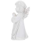 CANIGHT Betender Engel aus Weißem Kunstharz Sitzende Engelsfigur als Dekoratives Ornament für Wohn und Bürodekoration Zarte Harz Szenendekoration