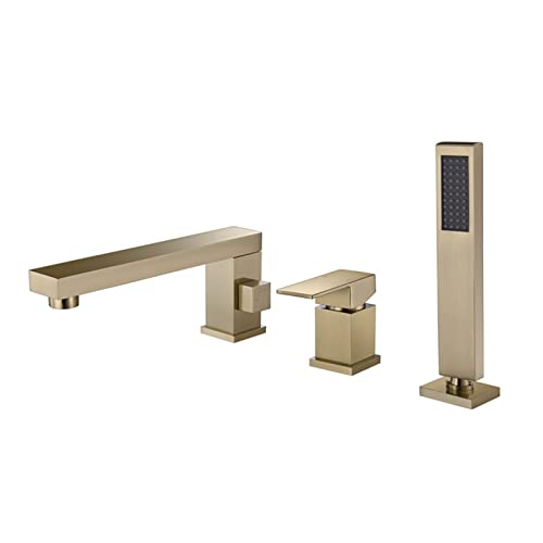 4穴クロームバスミキサータップとシャワーセットバスタブ用蛇口シャワーヘッドとホースバスルーム用蛇口モダンな4ウェイシャワーシステム高級バスアクセサリー