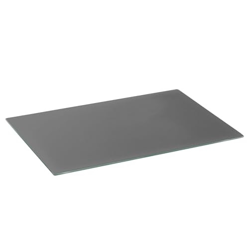 Harbour Housewares Glass Chopping Board - 50x40cm - Grey - Large Dining Place Mats Cutting Mat Worktop Saver for Kitchen Cooking, Baking, Vegetable Preparation