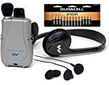 Williams Sound PockeTalker Ultra Duo Sound Amplifier with Headphone & Earbud, 20 AAA Batteries and Free Mini Dual Earbuds