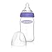 Imagen de Biberón de Cristal para Leche Materna con tetina simuladora del pezón de flujo lento