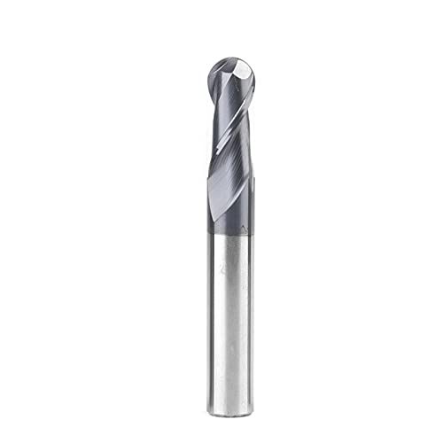 SUOFEILAIMU-PHONE CASE Metal HRC50 2 Flutes Ball Nose End Mill Tungsten Carbide Cutter CNC Router Bit Cutting Tools R0.5 1mm 2mm 3mm 4mm 6mm (Cutting Edge Diameter : 1pcs, Dimensions : R2X4DX50L 2T)