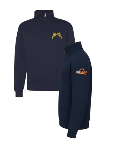 ALLNTRENDS Adult Zip Collar Sweatshirt Military Police Embroidered Top