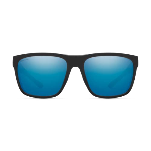 Image of Smith Optics Barra Sunglasses - Performance Sports Active Sunglasses for Watersports, Fishing & More - for Men & Women - Matte Black + Blue ChromaPop Glass Polarized Lenses