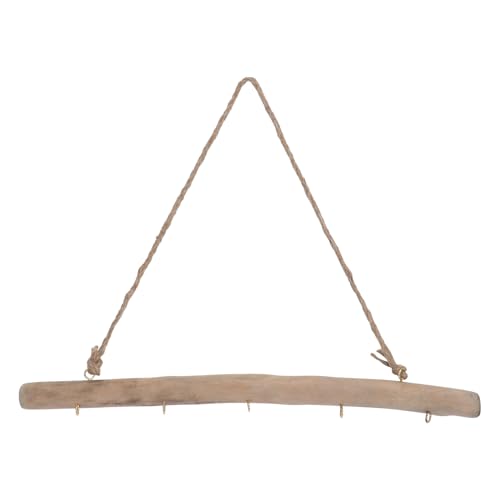 DIYEAH Gancho de Almacenamiento de Pared de Madera Retro 5 Ganchos Estante Colgante Decorativo para Dormitorio y Sala Soporte Práctico para Organización y Decoración