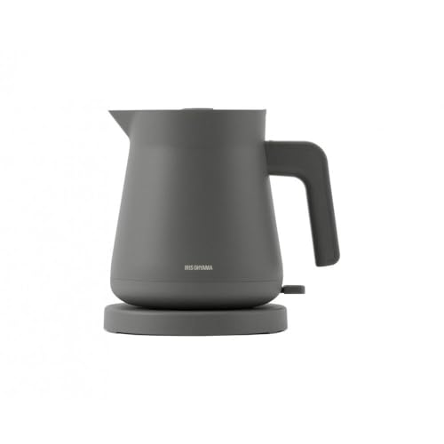 電気ケトル 0.8L アイリスオーヤマ 家電 電化製品 キッチン家電 転倒湯漏れ防止 簡単操作 空焚き防止 ステンレス おしゃれ 一人暮らし IBKT-800-H ウォームグレー