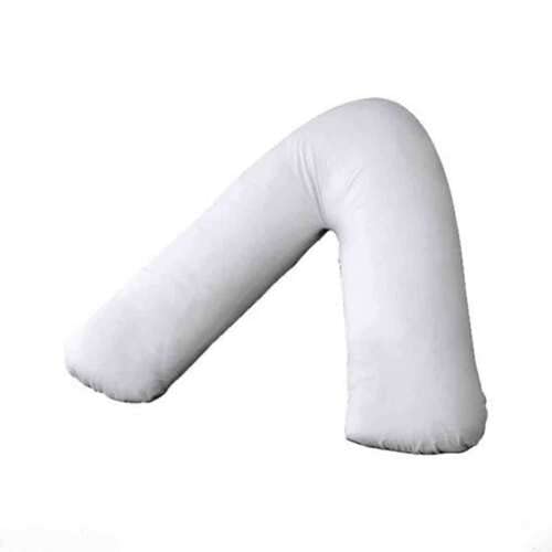 Axcent Comfort Polycotton V-Shape Pillow Covers – Plain Dyed V Pillowcase For Pregnancy Maternity Orthopedic Neck Support Cover Only (White, 1)