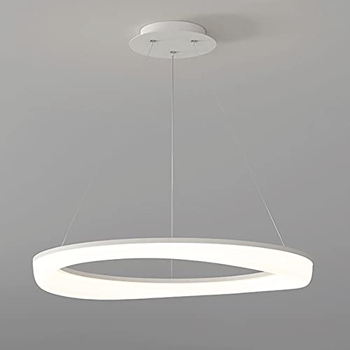 Lampes à suspension pour éclairage de salle à manger et salon, lustre anneau blanc acrylique