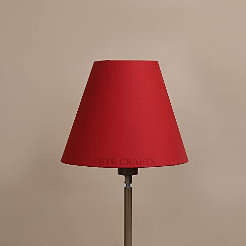 Image of 10 inch Inches, Small-Medium, Conical Lamp Shade, Cotton Fabric, Red color