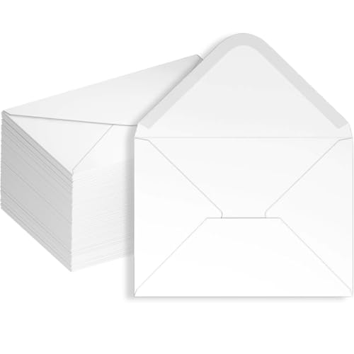 50 Pack 4x6 Envelopes White - Contour Flap A4 Envelope,