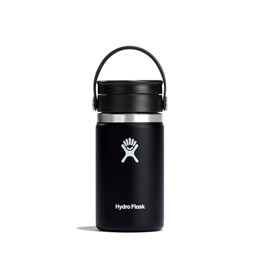 Hydro Flask - Coffee Flask - de Café de Viaje 354 ml (12 oz) - Taza de Viaje de Acero Inoxidable con Aislamiento al Vacío y Tapa a Prueba de Fugas - Wide Mouth - Black