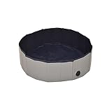 ケイズプランニング 犬用プール 破れない 小型犬 中型犬 大型犬 ペット用プール 小さい 大きい バスタブ たらい 80cm グレ－×ネイビー