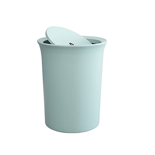 Poubelle en plastique de cuisine et corbeille à papier bleu avec couvercle