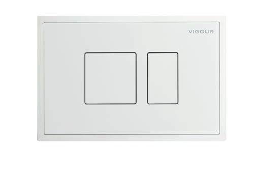 VIGOUR Betätigungsplatte AI weiss wandbündiger Einbau für 2-Mengen-Spültechnik | V1AIW