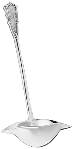 KINDWER Victorian Handle Serving Ladle, 15-Inch, Silver
