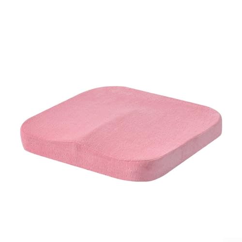 Pumixiy Cojín transpirable para silla de cocina con espuma viscoelástica gruesa, almohadilla antideslizante para sillas de comedor, cómodo cojín de asiento de oficina, algodón viscoelástico (rosa)