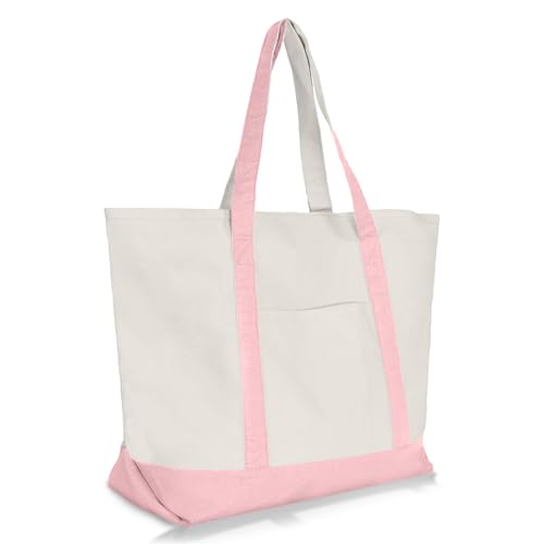 Bolso Tote de Lona de Algodón Durable de 22" con Cierre miniatura 1