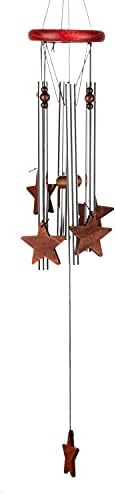 23" Loving Star Wind Chimes for Outside Deep Tone Wind Chime and Star-shaped Memorial Wind Chimes with 4 Metal Tubes for Garden Patio Yard Home Quality Gift Balcony Festival Tree Garden Decoration