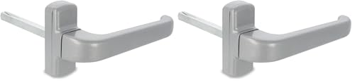 Amig - Manilla de Roseta para Puerta - Modelo Epsilon - Aluminio - 132 x 70 mm - Cuadradillo de 8 mm - Color: Aluminio Plateado (Paquete de 2)