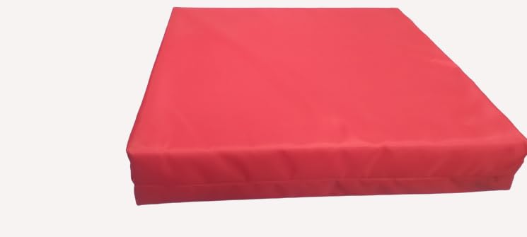 GRIZZLY FOAM 4cm Thick Waterproof Seat Pad Chair Cushion Kitchen Dining Living Room Patio Garden Rattan Furniture Foam Filled Strong Fabric Removable Zip Cover (Red, 38 x 38cm / 15" x 15") — image 1