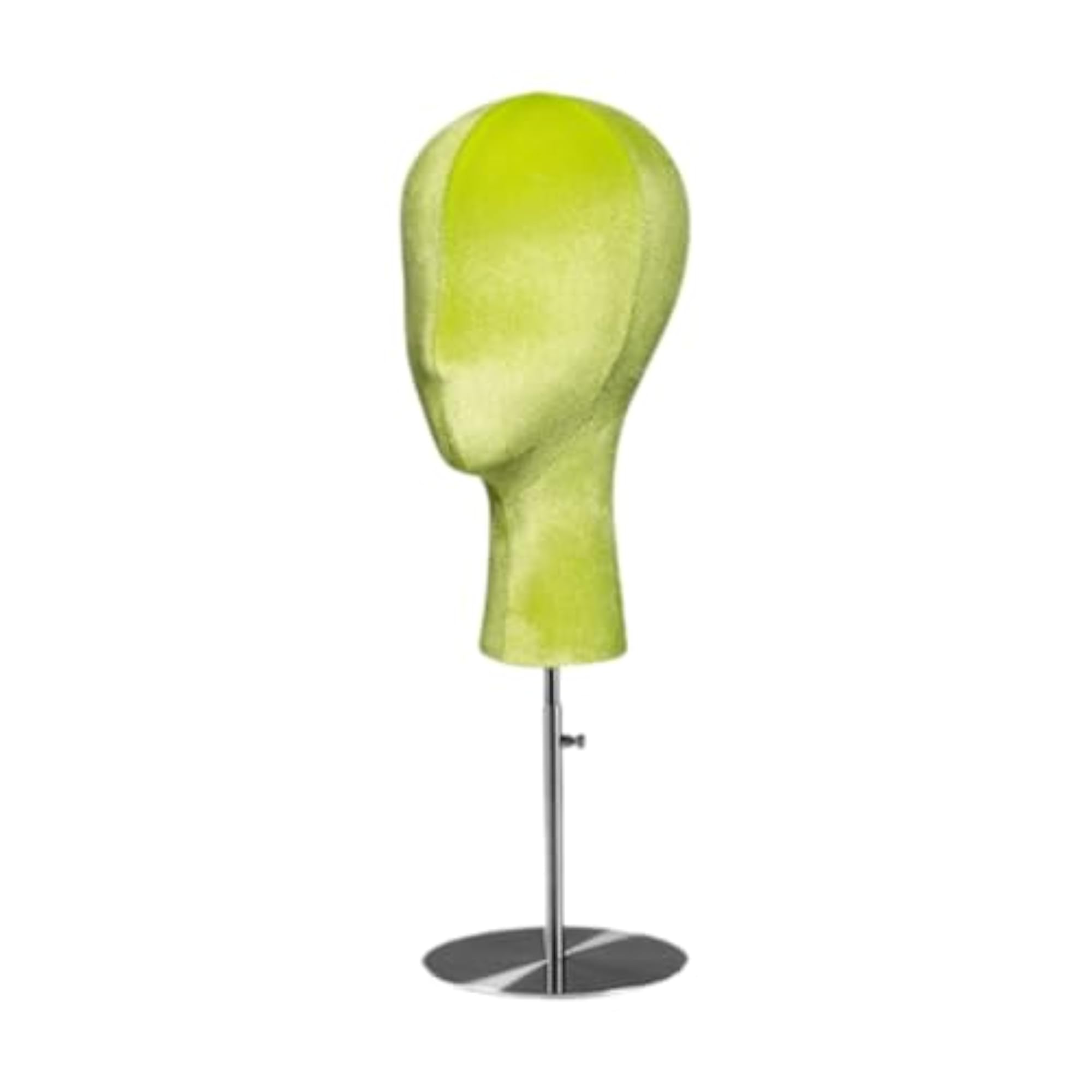 Hat Display Stand Mannequin Head for Business and Personal Use, Green with Silver Base