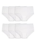 Fruit of the Loom Big Girls' Brief, White, 8 (Pack of 6)