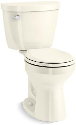 KOHLER Toilet, Round, Cimarron, ContinuousClean Technology, Revolution 360 Flushing, 1.28 gpf, Biscuit, Seat NOT included, K-31644-96