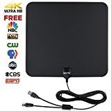 Amplified HDTV Antenna-SKYTV 50 Miles Range Digtial HD Antennas with 13.2ft long copper coaxial cable -Black