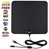 Amplified HDTV Antenna-SKYTV 50 Miles Range Digtial HD Antennas with 13.2ft long copper coaxial cable -Black