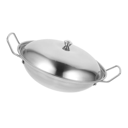 Wok de acero inoxidable con tapa resistente al calor