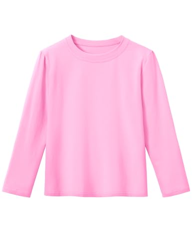 Image of KEREDA Girls Long Sleeve Shirts Cotton T-Shirts Basic Tees for Kids Tops