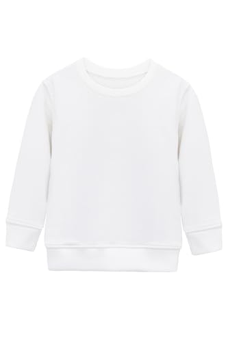 Image of Lilax Boys Basic Crewneck Long Sleeve Pullover Cotton Kids Sweatshirt (White, 3-4 Years)