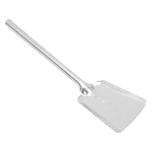 FIXOSHEE Pala Metálica Resistente para Cenizas con Mango Herramienta para Chimenea Fogata Barbacoa y Jardín para Limpiar Carbones y Cavar Suelo