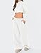 LOMON Wide Leg Sweatpants Women Fleece Sweat Pants Fall Clothes 2025 Teen Girl Baggy Jogger Sweatpant with Pockets (White, S)